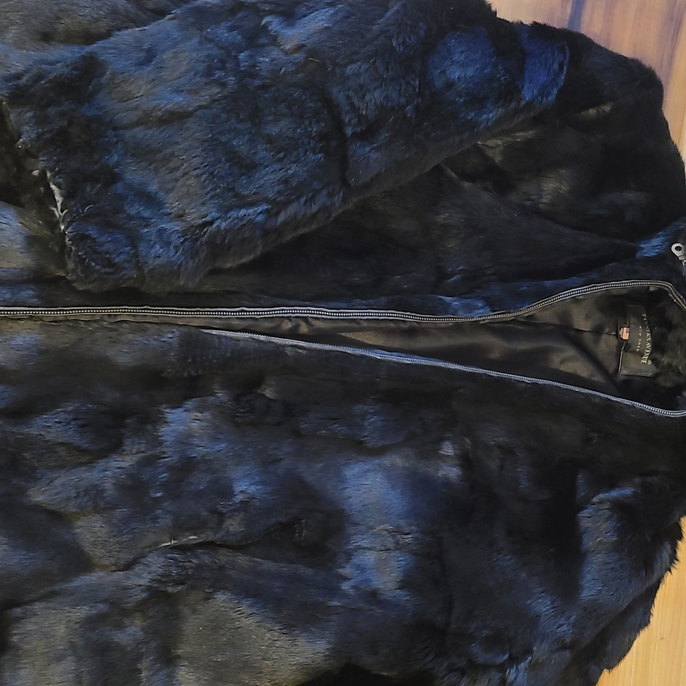 Men's Black Rabbit Fur Coat